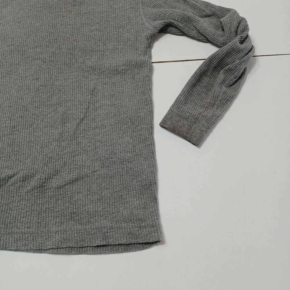 Magellan Boy Youth Small Thermal T-Shirt Gray Waffle Knit Long Sleeve Undershirt